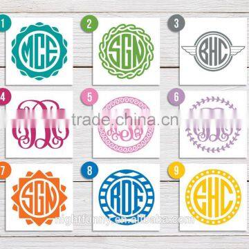 Monogrammed Sticker,Monogrammed Decal, Personalized Initials,Circle or Script Monogram,Car Decal, Laptop Sticker, Phone sticker