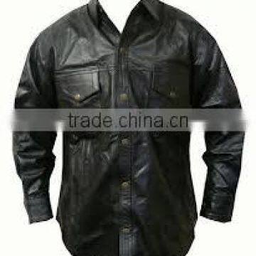 long sleeves leather shirts