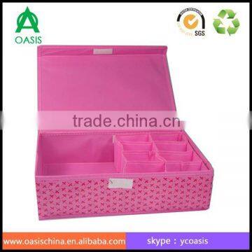 High quality and portable 9 grid fabric underwear storage box