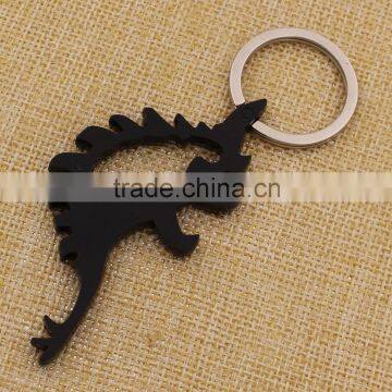 Custom metal beer dinosaur bottle opener with keyring