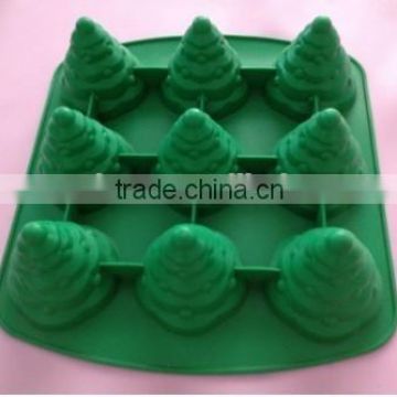 AI-I009 square shaped 3d christmas trees funny silicone cake mold