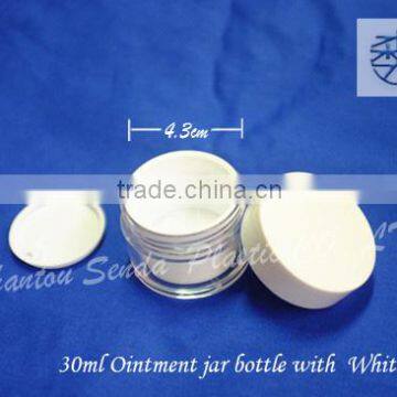 30ml Ointment Jar Bottle With White Cap, Acrylic Cosmetic Bottle With PP Cap, New Arrival Face Mask Jar