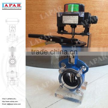 LAPAR dn50 pn16 wafer type butterfly valve with limit switch and lever handle