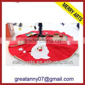 China factory cheap sale christmas tree skirt santa felt embroidery christmas tree skirt