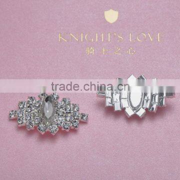 (M0371) 35mmX20mm rhinestone embellishment,arch shape ,no loop at back,all clear crystals