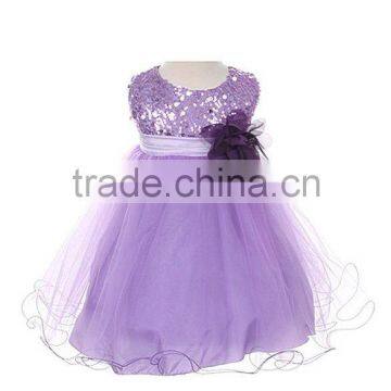 Western Party Wear Dress For Kids Baby Girls Birthday Sequin Purple Birthday Party Dresses