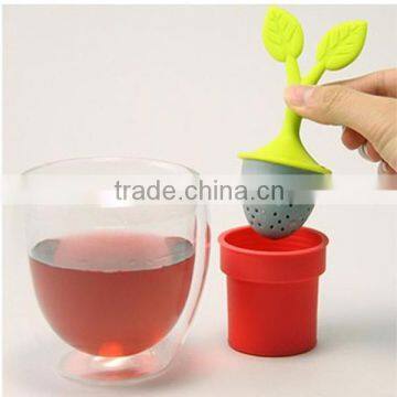 Food grade plant shape silicone tea strainer ,tea strainer
