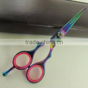 Left Handed Titanium Color Barber Scissors 6"