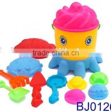 Funny kids sand toy bucket cartoon octopus beach toy set