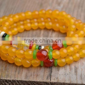 6mm beads Yellow jade 108 beads bracelets,fashion bracelets