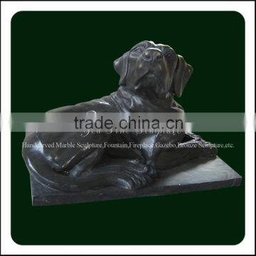 Decorative Outdoor Natural Grey Marble Dog Statue