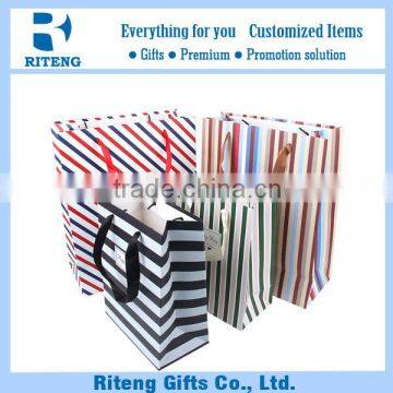 Custom door stripy gift paper bag hand bag