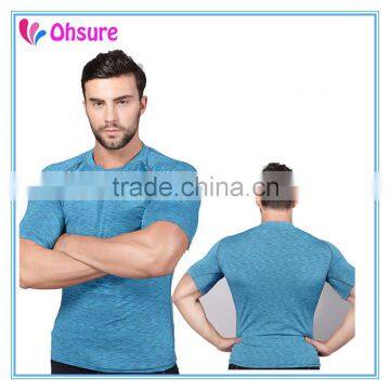 Heathred color slim fit gym t shirt nylon sports t shirt