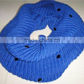 100% acrylic fashion knitting scarf with decorations