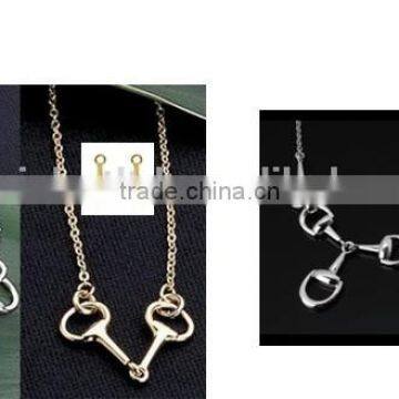 Fashion metal horse series Necklace with Stud Earrings jewelry set ,Customized Colors or LOGO and OEM design accept