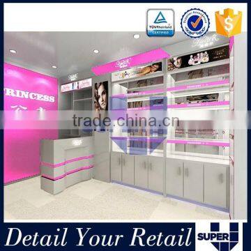 hot sale beauty shop led lighting shop shelf display cosmetic