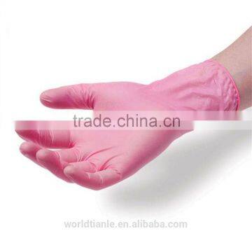 Disposable colored vinyl gloves,pink 3g vinyl gloves