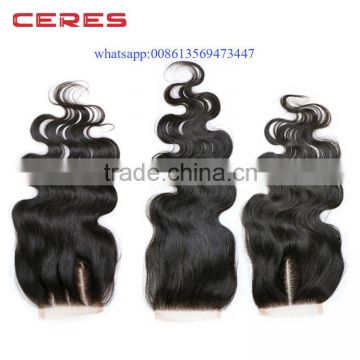 Fast Shipping 100% Full Cuticle cheap lace Indian Hair Silk Base Closures