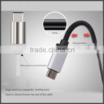 2016 Wholesale Type C To USB 2.0 With Spring Design Nylon Jacket Data Line Cable                        
                                                Quality Choice