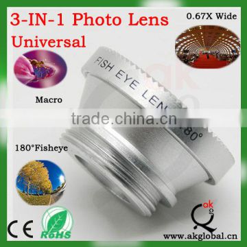 hot style universal l magnetic lens 3 in 1 lens for phone