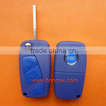 Cheap 3 button flip remote key shell cover case for fiat car key blue color