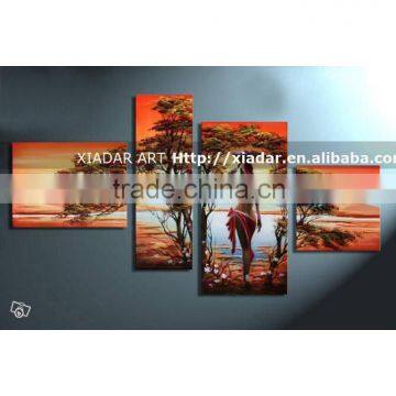 Shu1983 100% handmade abstract african women oil paintings for bedroom decor