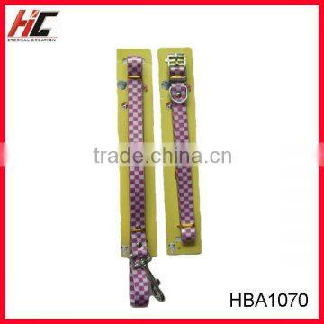 2.0cm purple plaid dog collars and leashes sets