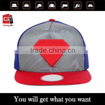 China custom diamond shape embroidery 5 panel snapback hat