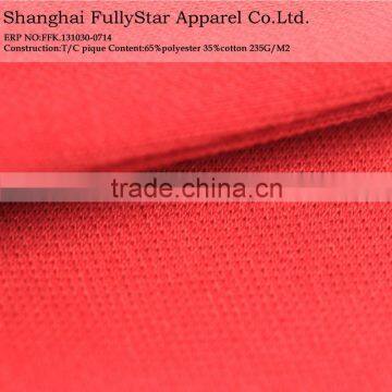 polyester cotton pique fabric textile