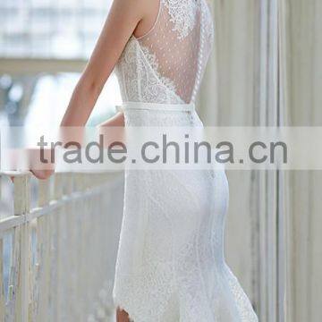 (MY1119) MARRY YOU China Lace Strap Sweetheart Elgant Short Wedding Dress For Lady 2015 photo-2
