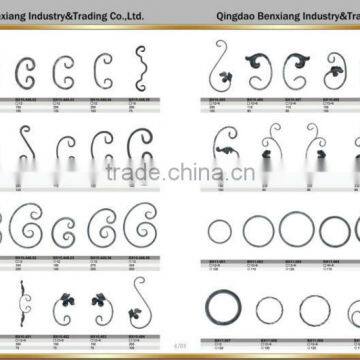 decorated fence design iron components,wrought iron scrolls,wrought iron elements