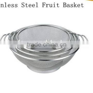 Double ear handle Kitchen accessories stainless steel vegetable mesh basket