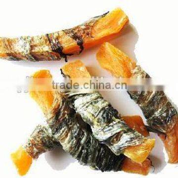 dog treat dry fish skin & sweet potato dog snack factory wholesale organic dog training treat