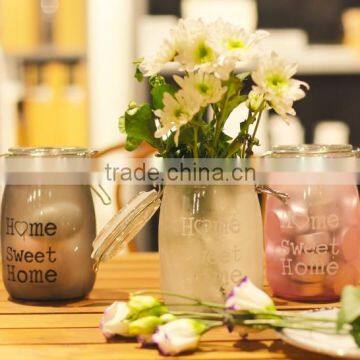 Foodgrade Transparent Colorful Storage Glass Jars With Hinged Lid