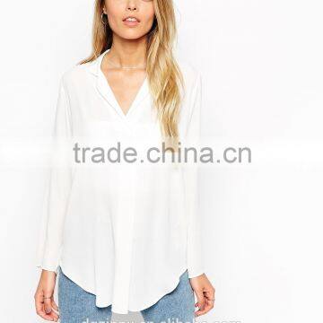 Semi-sheer Woven Fabric Longline Soft Tunic Top photo-3