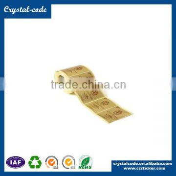 self adhesive logo hot sale recycle removable high quality self adhesive golden foil sticker