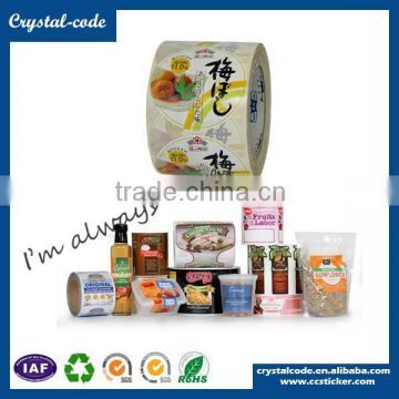 Custom design full color printing roll food package label