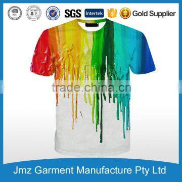 100% organic cotton sublimation print tshirt with your own design