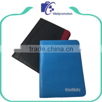 Handmade hardcover blue pu leather a4 size folder for document