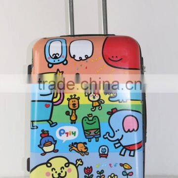 kids trolley printed designing colorful figures ABS+PC trolley hard case luggage