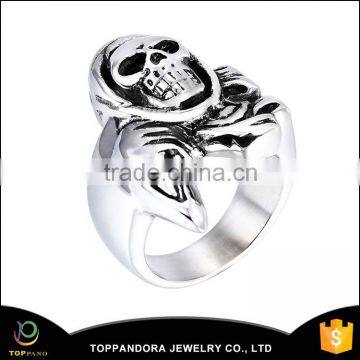 Alibaba China supplier wholesale stainless steel male skull ring