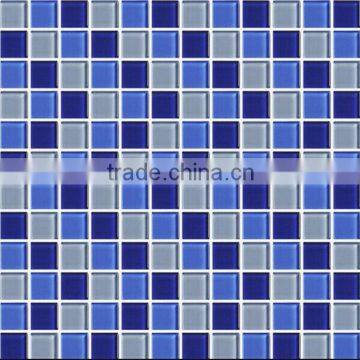 Thickness 4mm Blue Crystal Glass Mosaic Pool Tile