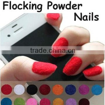 12 colour Cotton Flock Powder Salon Plush Powder Dust-3D Velvet flocking powder for nail manicure