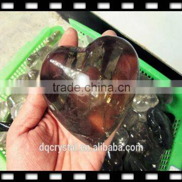 2015 most popular natural smoky rock heart shaped crystal