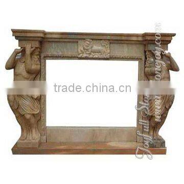 Marble European Fireplace Surround With Statue