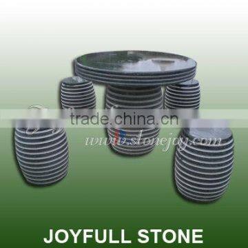 Garden Black Granite Table Set