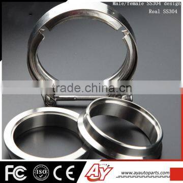 2.25inch High Quality SS304 Exhaust DownPipe male female v band clamp flange kit