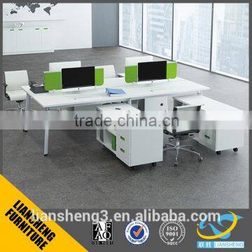 Hot sale high evaluation staff desks modular wooden open office furniture 4 person workstation