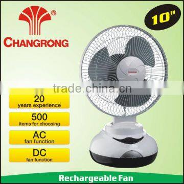 10" classic rechargeable emergency table fan with battery light