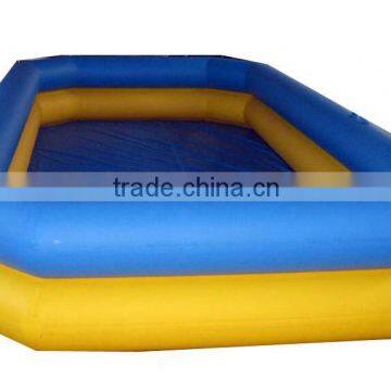 yellow blue double tube inflatable swimming pool